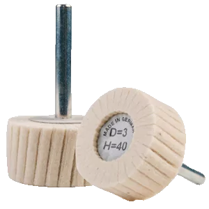 DISCOS DE LAMINAS DE FIELTRO CON EJE PARA TALADRO